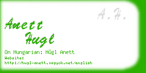 anett hugl business card
